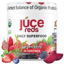 Terra Kai Organics JUCE Reds Superfood Poudre bio - Saveur de fruits et légumes de jardin pour tout le monde w/64 Immune Boosting Superfood Plus Probiotiques pour la santé des Guts 20 portions (230g)
