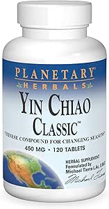 Planetary Herbals Yin Chiao Classic 450 mg Formules immunitaires pour le support saisonnier -120 comprimés