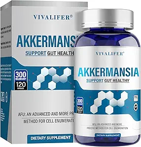 300 Billion AFU Akkermansia Probiotic Supplement - 120 Capsules 2 Month Supply Supports Digestive, Immune & Overall Health - Increases GLP-1 Production - for Men & Women