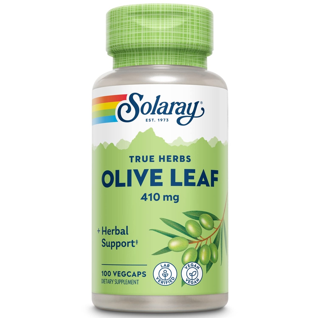 SOLARAY Capsules de feuilles d'olive, 410 mg