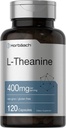 Horbäach L-Theanine Supplément , 400mg , 120 capsules en poudre , sans OGM et sans gluten