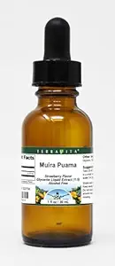 Terravita Muira Puama Extrait liquide de glycérite (1:5) - Aromatisé aux fraises (1 oz, ZIN: 522758) - 3 emballages