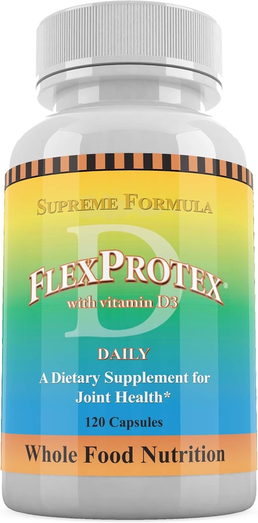 Santé quotidienne, Flexprotex D 884mg Soutien musculaire articulaire 120 Capsules Natural Herbal Turmeric Chondroitin Glucosamine Yucca Boswellia Acide hyaluronique Ashwagandha D3 Magnésium (1 mois d'approvisionnement)