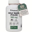 PRISTINE's Holy Basil Capsules - 500 mg Sans gluten Immunity & Relaxation Support Supplément adaptogène - 60 jours d'approvisionnement - Tulsi Holy Basil Leaf Extract Capsules - Vegan - Non-OGM