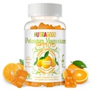 Potassium Magnésium Gommies, Supplément de potassium avec/Ashwagandha, High Absorption Magnésium Glycinate,B6,D3,Citrate de potassium pour les crampes des jambes, Muscle,Electroyte pour les adultes Enfants,Sans sucre, 60 Gommies