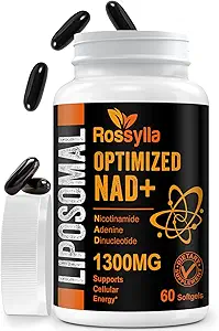 1300 MG Liposomal NAD+ Supplément de la plus haute absorption de NAD Supplémet pour stimuler NAD+ Accélération de la NAD+ Supplément pour le vieillissement défèse, énergie cellulaire, longévité
