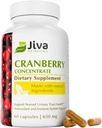 Supplément de canneberge concentré Jiva Botanicals - 650 mg de pilules d'extrait de canneberge pour les femmes - haute puissance pour la santé urinaire normale - 60 capsules (paquet de 1)
