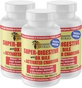 Sunshine Naturals Super Supplément digestif. Bile d'oxygène et charbon activé pour le soutien digestif, le dégel, le nettoyage des intestins, l'absorption des nutriments et le bien-être général. 100 comprimés. Boîte de 3