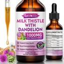 Lait Thistle gouttes liquides - Nettoyez le foie Détox & Réparation - 1000mg Lait Thistle supplément pour le foie soutien, Silymarin foie supplément pour la santé du foie, végétalien, non-OGM, 2 Fl Oz