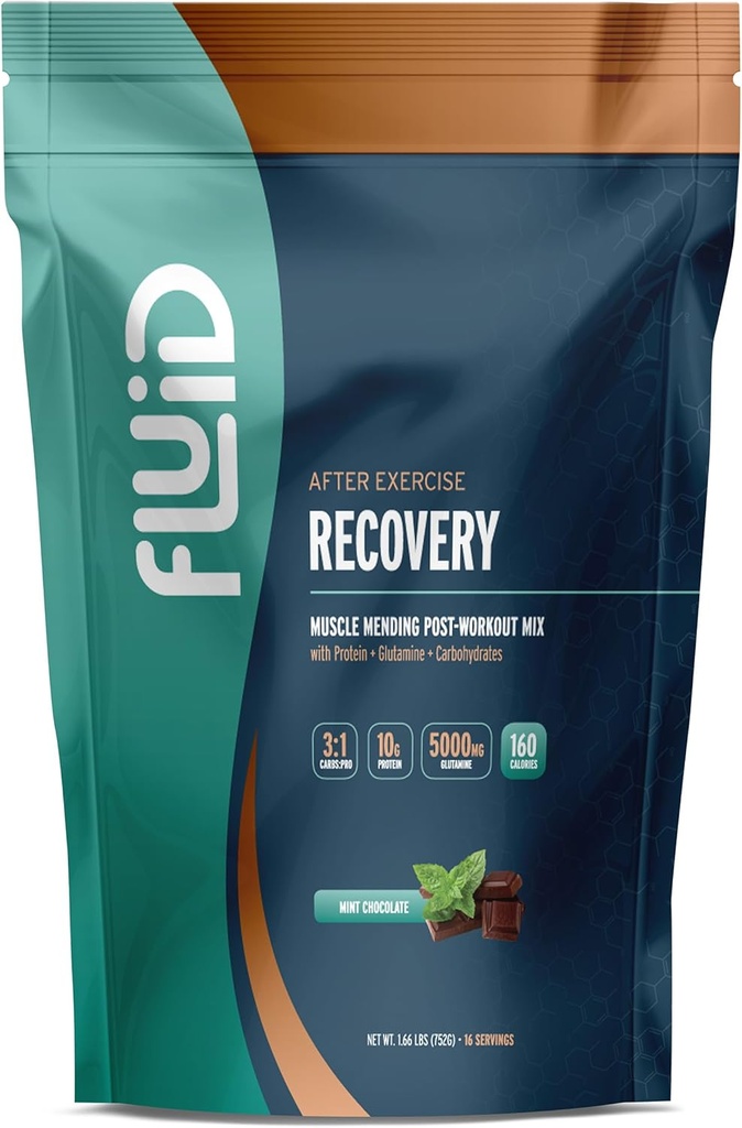 Récupération des fluides Mélange de boissons post-entraînement, protéines de lactosérum, L-glutamine, glucides, tous les ingrédients naturels, sans gluten, sans lactose, délicieuse récupération des muscles après l'exercice (chocolat à la menthe)