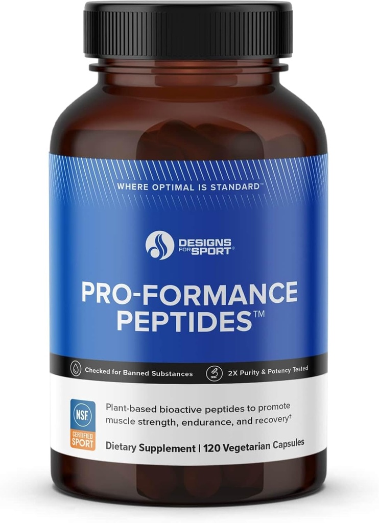 Designs for Sport Pro-Formance Peptides - soutient la croissance et la récupération musculaires* - Formule d'athlète pour soutenir la performance maximale* - NSF certifié pour le sport - 120 capsules végétariennes