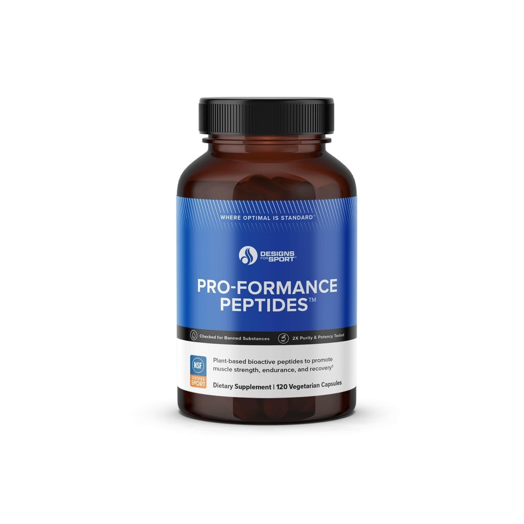 Designs for Sport Pro-Formance Peptides - soutient la croissance et la récupération musculaires* - Formule d'athlète pour soutenir la performance maximale* - NSF certifié pour le sport - 120 capsules végétariennes