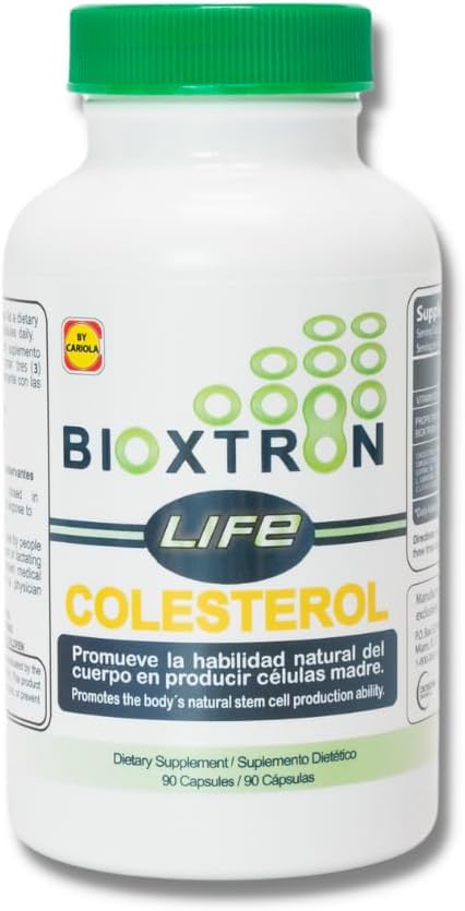 Bioxtron Life Cholestérol Natural AFA Stem Cell Supplement - Production de cellules souches - Soutien du système immunitaire - Soutien des niveaux de cholestérol - Soutien des articulations et des muscles - 90 capsules