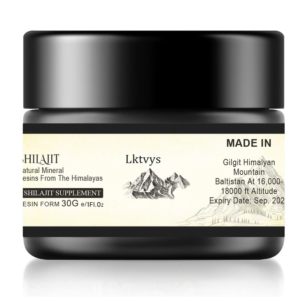 Shilajit Himalayan Organic, Shilajit Supplement, Shilajit Resin enrichi de plus de 85 micronutriments essentiels, stimule l'énergie et la vitalité immunitaire, pur Shilajit pour les hommes et les femmes