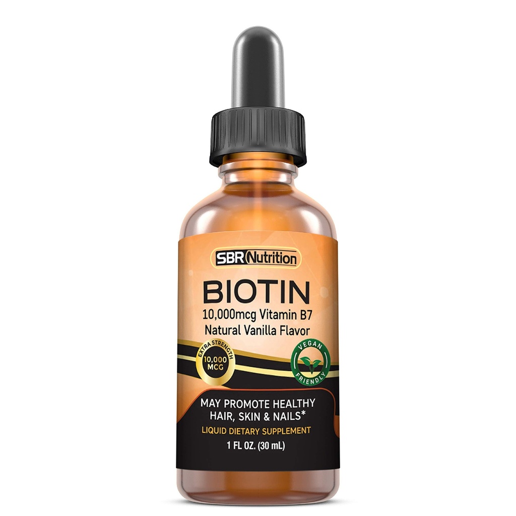 MAX Absorption Biotine gouttes liquides, 10000mcg de biotine par service, 60 portions, pas de conservateurs artificiels, végétalien amical, soutient la croissance des cheveux sains, les ongles forts et la peau Glowing, fabriqués aux États-Unis