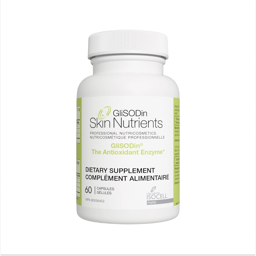 Nutriments de la peau GliSODin L'enzyme antioxydante - réduit le stress oxydatif - 60 capsules – 1 mois d'approvisionnement