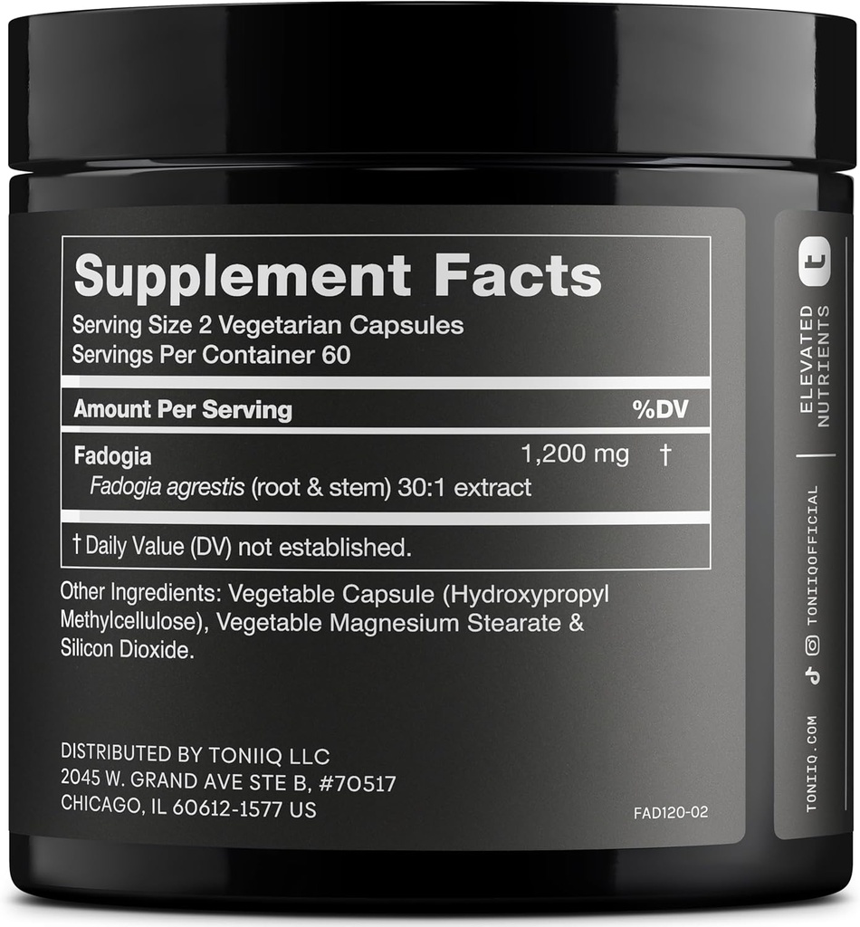 Fadogia Agrestis - Extrait ultra-haute puissance 30:1 - 1200mg par portion - Très concentré - Laboratoire tiers testé - 120 Capsules