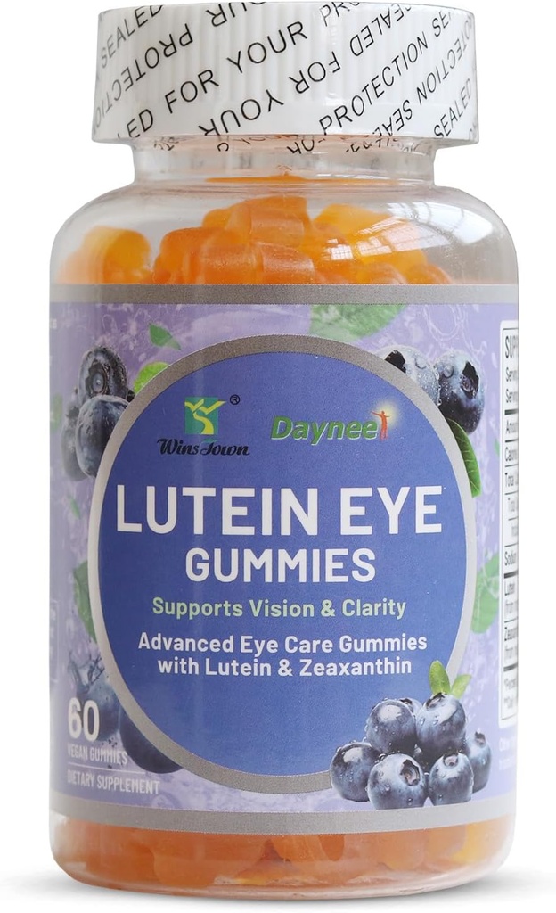 Gummies oculaires lutéines, Gummies de soins oculaires aromatisées aux bleuets avec lutéine et zéaxanthine pour adultes, 60 comtes