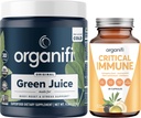Organifi Green Juice Superfood Poudre (30 portions) et Immune critique (30 capsules) - Vitamine C, contrôle du poids, nettoyage de la désintoxication, anti-stress et soutien immunitaire - sans gluten, végétalien, aliments entiers