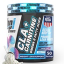 BPI Sports CLA + Carnitine – Acide linoléique conjugué – Formule de perte de poids – Métabolisme, Performance, Lean Muscle – Sans caféine – Pour les hommes et les femmes – Cône de neige – 50 portions – 12,34 oz.