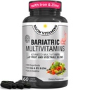 Multivitamine bariatrique avec fer pour les femmes et les hommes - All-in-One 42 Superfood Blend pour l'énergie et le soutien immunitaire - Récupération post-chirurgie, facile à avaler, Halal, Fabriqué aux États-Unis (60 Capsules liquides)