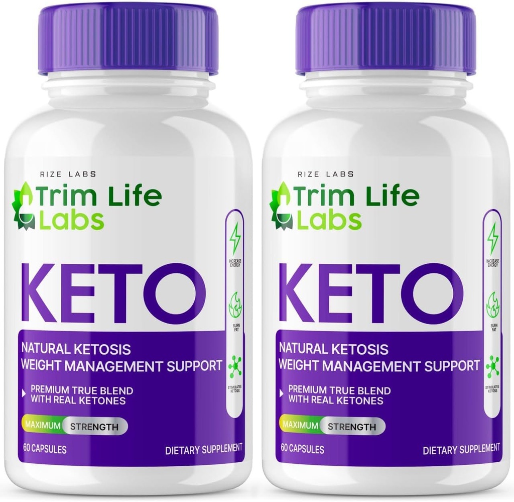 labs de taille - - Trim Life Labs Capsules de kéto - pilules de perte de poids - support de la formule de force maximale, supplément de kéto+ACV (120 capsules)
