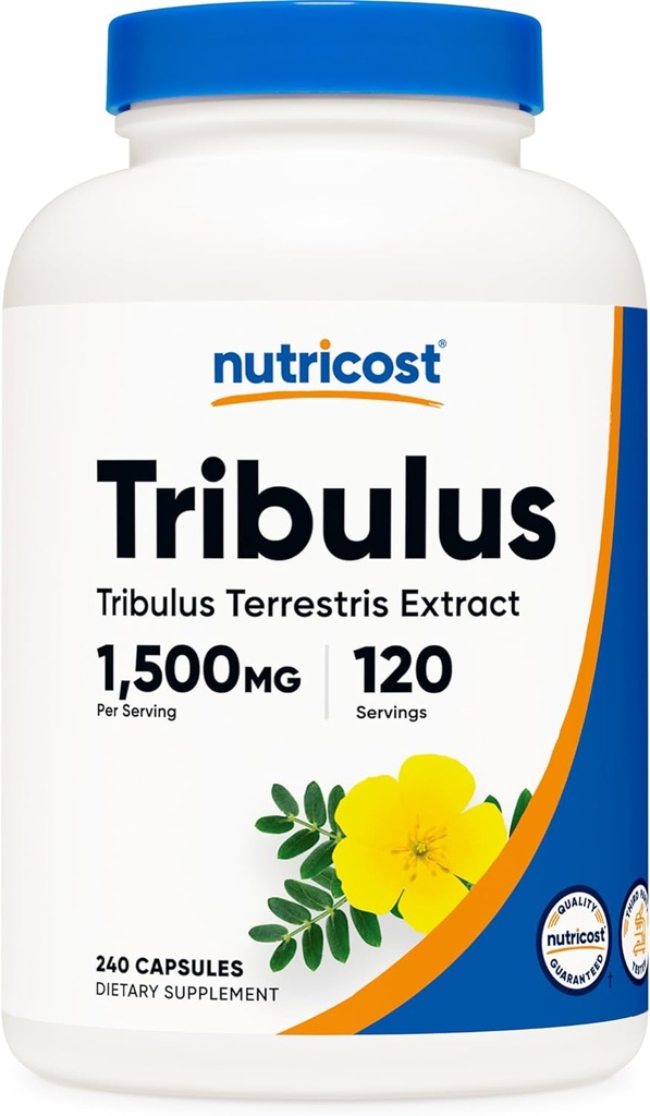 Nutricost Tribulus Terrestris Extrait 1500mg, 240 Capsules - 45% Saponines, 120 portions, non-OGM, sans gluten