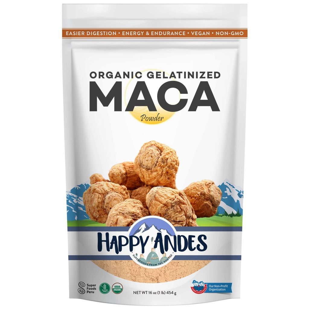 Organic Maca Powder Gelatinized - Premium Quality, Used to Increased Stamina & Energy, Gelatinized for Easy Digestion 16 oz, 1
