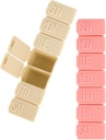 2Pack Organisateur hebdomadaire de pilules, 7 jours Cas de pilules Voyage quotidien Pill Box Médecine Organisateur Pill Box 7 jours Organisateur hebdomadaire de pilules pour l'huile de poisson, suppléments de comprimés de calcium (Pink+Beige)