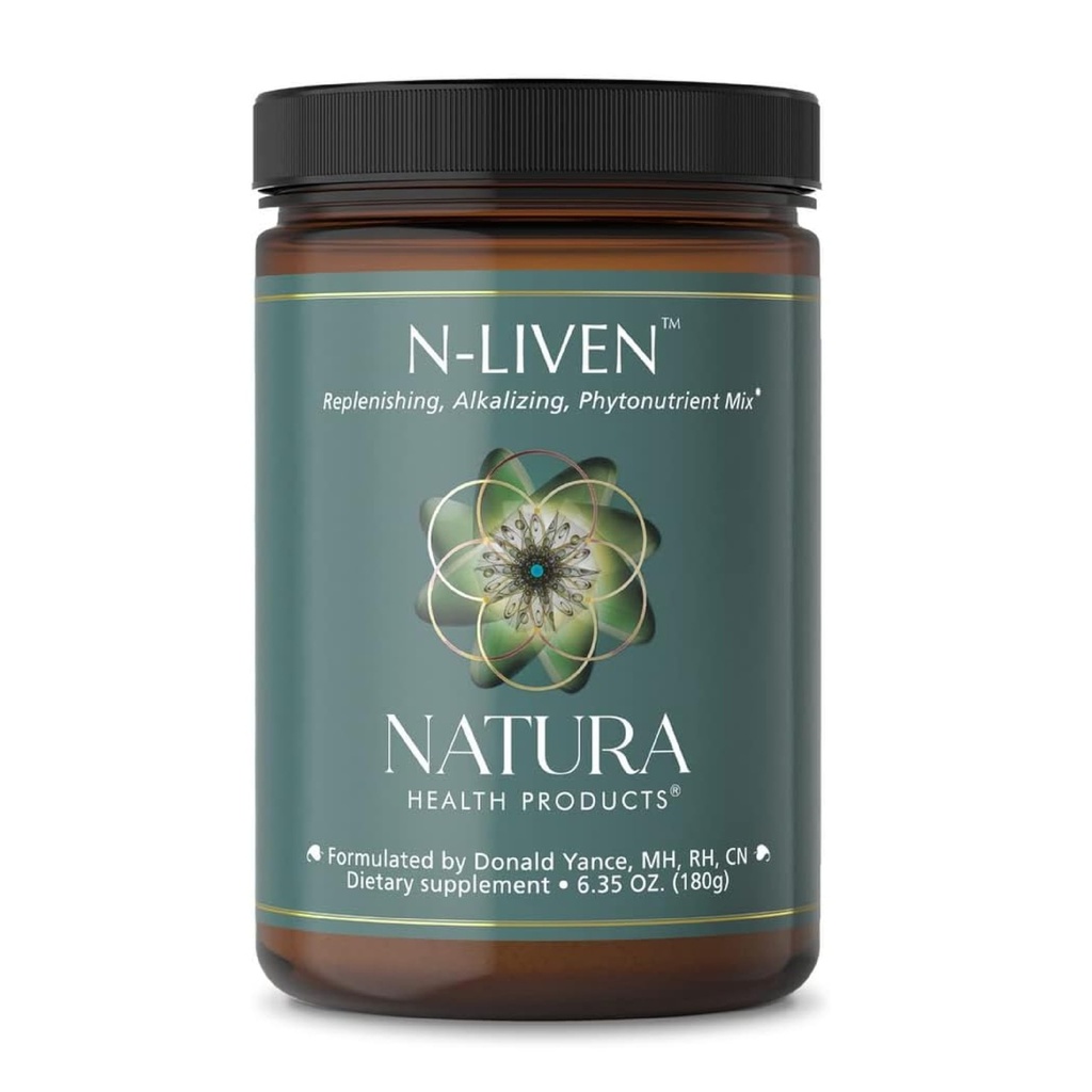 Produits de santé Natura Supplément N-liven - Bio Superfood Greens Powder Drink - Y compris Spiruline et Chlorophylle - Premier mélange d'orge, Kale, Épinards, Goji Berry, Framboise (180 Grams)