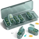 Organisateur de pilules 2 fois par jour, Am & Pm Organisateur de pilules 7 jours, Meicine Pill Organinzer, Pill Box 7 jours, Organisateur hebdomadaire de pilules pour les voyages, vitamines, huiles de poisson, suppléments