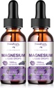 GREENPEOPLE Magnesium Glycinate Liquid Drops - 1000mg 5-in-1 High Absorption Liquid Magnesium for Sleep with D3/K2/B6 | Fast-Acting, Bone, Muscle & Sleep | Sugar-Free Grape Flavor, 2fl Oz 2 Pack