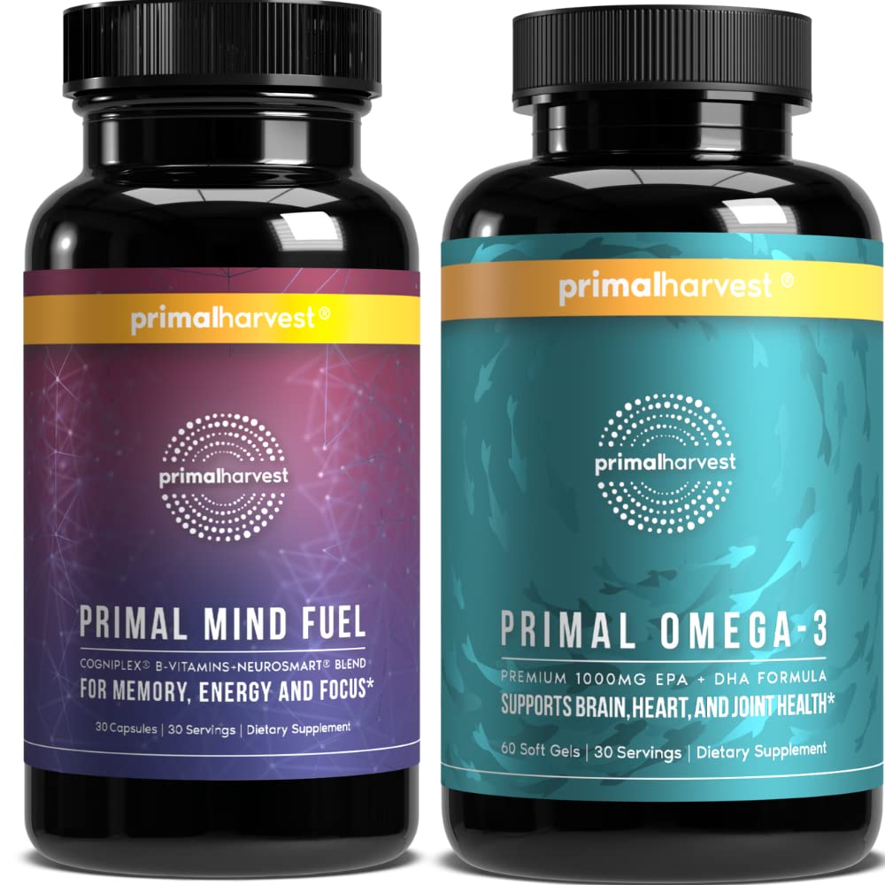 Primal Harvest Mind Fuel & Omega 3 Suppléments pour les femmes et les hommes