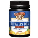 Barlean's Omega 3 Suppléments à l'huile de poisson, suppléments softgels pour les hommes et les femmes, 1300 mg d'acides gras de l'EPA et du DHA, aromatisé orange, 60 Compte