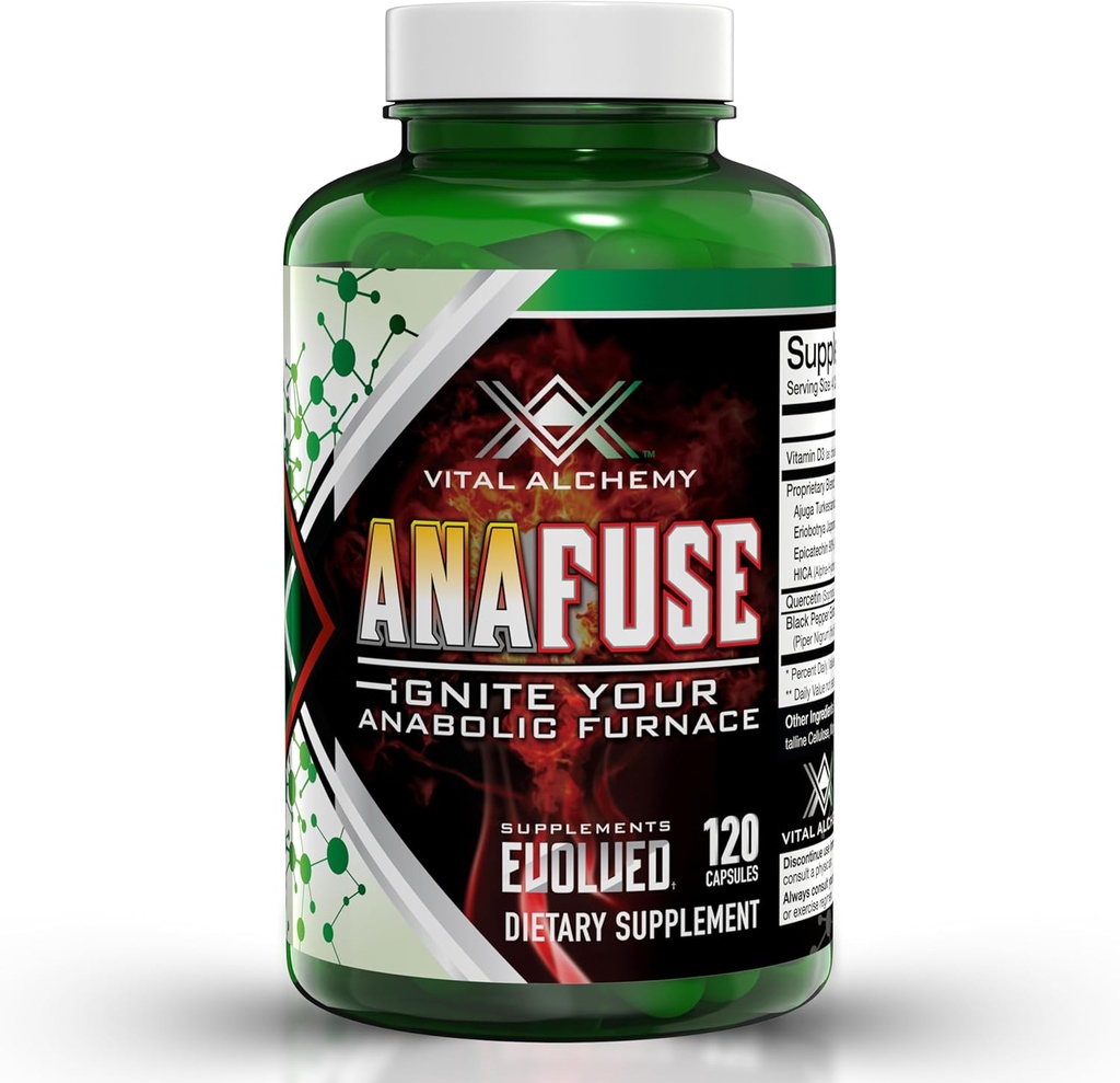 Alchimie vitale Anafuse Turkestérone supplément pour les hommes, l'épicatéchine, Quercetin, poivre noir, et plus - Augmenter l'endurance, le muscle maigre croissance et la récupération - USA Made & Non-GMO - 120 capsules végétaliennes