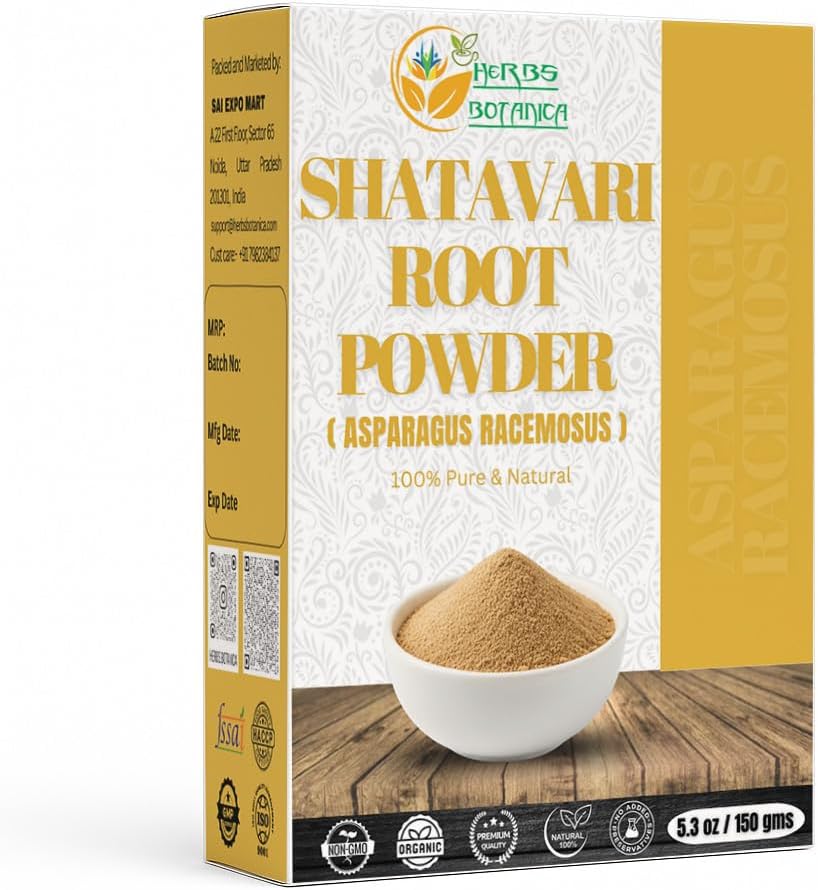 Herbes Botanica Shatavari Poudre naturelle Asperges Racemosus pour l'allaitement Allaitement Shatavri Satawar Kalpa Kalp Inde améliore l'allaitement