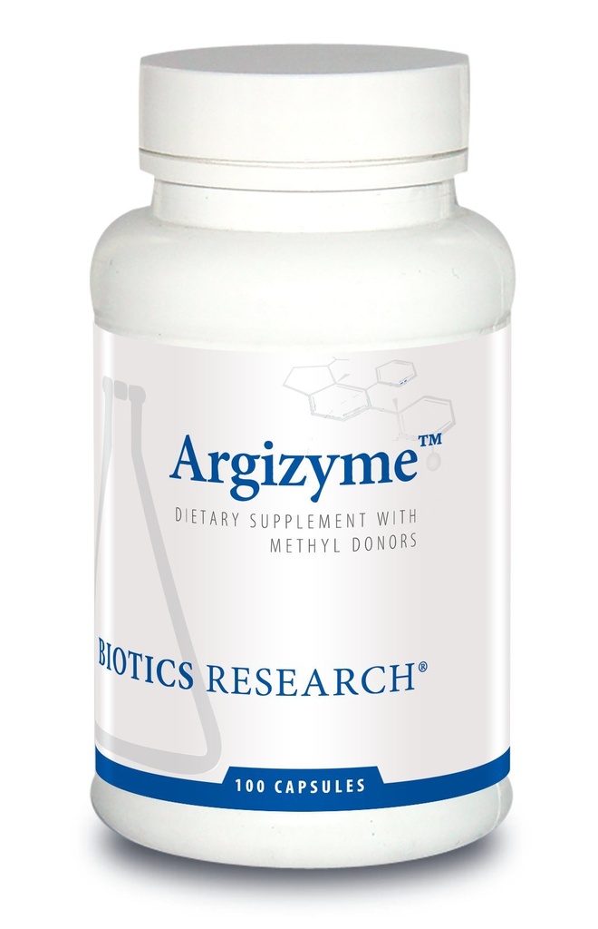 Recherche en biotique Argizyme Soutien nutritionnel aux reins en santé, acides aminés, soutien glandulaire, santé urinaire, poudre de betterave, donneur de méthyle. 100 Capsules