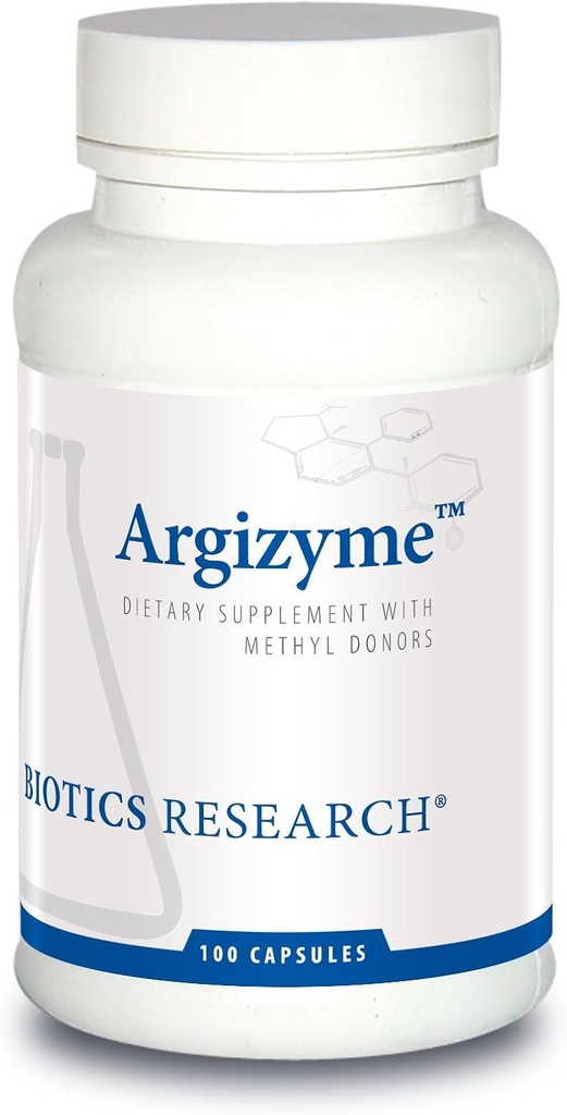 Recherche en biotique Argizyme Soutien nutritionnel aux reins en santé, acides aminés, soutien glandulaire, santé urinaire, poudre de betterave, donneur de méthyle. 100 Capsules