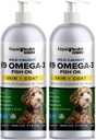 Animaux de santé liquides K9 Omega 3 Huile de poisson pour chiens - Liquid Omega 3 Supplément pour animaux de compagnie avec EPA + DPA + DHA - Réduire les démangeaisons et l'échouement, les articulations de soutien, l'immunité, le cerveau, la santé cardiaque - USA Made (2 Pack)