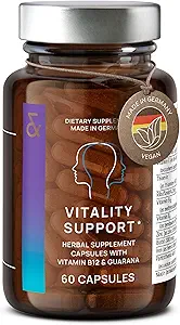 CLAV® N°3 Soutien de la vitalité - Multivitamine végane - Supplément énergie et focus - Complexe vitamine B - Guarana, Ginseng, Extrait de Ginkgo - 60 capsules - 1 mois