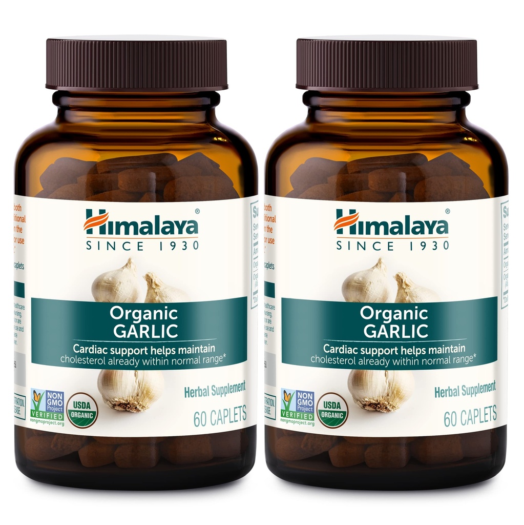 L'ail biologique de l'Himalaya, pour le métabolisme lipidique et le soutien immunitaire, 1 400 mg, 60 capsules, 1 mois d'approvisionnement, 2 paquets