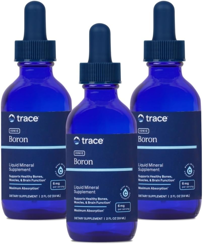 Trace Minerals (en anglais seulement) Boron ionique liquide (en anglais seulement) 6 mg Boron (en anglais seulement) Soutient le métabolisme normal des os, la fonction cérébrale et les articulations (en anglais seulement) avec des minéraux ioniques, du magnésium et du chlorure (en anglais seulement) 144 portions, 2 fl oz (3 pack)