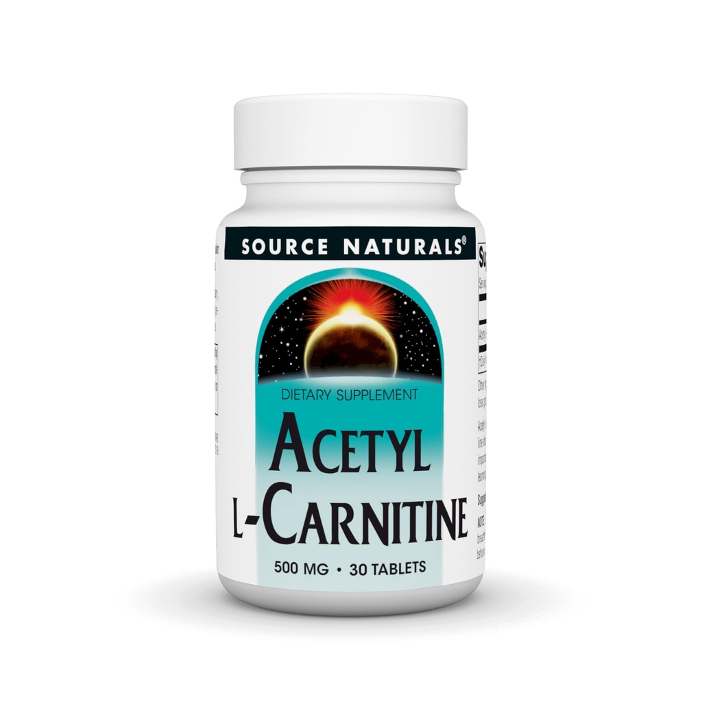 Source Naturelles Acétyl L-Carnitine, 500mg, 30 comprimés