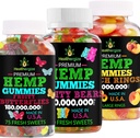 Gommies de chanvre 3PACK Ours gommy haut de gamme, papillons de fruits et anneaux de pêche frais-pour le sommeil, le calme, la détente, les muscles, le dos, le malaise, l'inflammation-partie naturelle-Fabriqué aux États-Unis