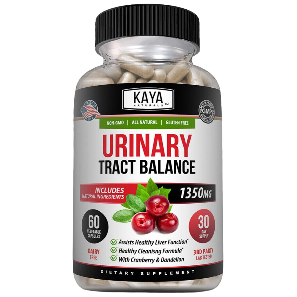 Kaya Naturals - D-Mannose - Urinary Tract UT Cleanse & Bladder Health - Fabriqué avec des racines de canneberge, d'hibiscus et de dandelion - D Capsules de mannose Supplément de canneberge - 60 Capsules de légumes