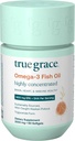 True Grace Omega-3 Huile de poisson - 60 Softgels - 1400 mg EPA + DHA - Santé du cerveau, du coeur, des articulations et des immunes - bio, sans gluten, sans soja