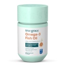 True Grace Omega-3 Huile de poisson - 60 Softgels - 1400 mg EPA + DHA - Santé du cerveau, du coeur, des articulations et des immunes - bio, sans gluten, sans soja
