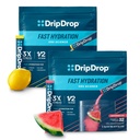 Hydratation DripDrop - Paquets de poudre d'électrolyte - Melon d'eau et de citron - 64 Compte