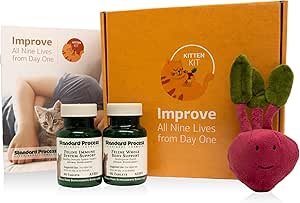 Kit de chaton de processus standard - Trousse de santé globale pour le soutien du corps entier félin - Suppléments de soutien du système immunitaire félin - Suppléments de bien-être pour soutenir le chaton Santé et croissance - Comprend le jouet Catnip