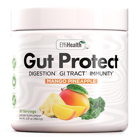 Poudre de légumes verts avec probiotiques et prébiotiques – Poudre de légumes verts, poudre de smoothie et de jus - Santé digestive, santé immunitaire et soutien à la régularité – Mangue, ananas